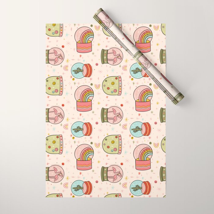 Snow Globe Print Wrapping Paper Gallery Image 1