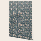 Ditsy Block Print Trailing Floral - Midnight Wallpaper Gallery Image 2