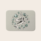 Geo-rex Vortex | Aquamarine | Dinosaur Skull Fossil Art Bath Mat Gallery Image 1