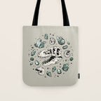 Geo-rex Vortex | Aquamarine | Dinosaur Skull Fossil Art Tote Bag Gallery Image 1