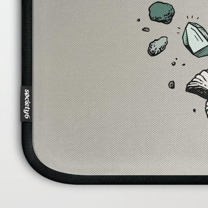 Geo-rex Vortex | Aquamarine | Dinosaur Skull Fossil Art Laptop Sleeve Gallery Image 3