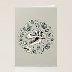 Geo-rex Vortex | Aquamarine | Dinosaur Skull Fossil Art Stationery Card Gallery Image 2