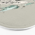 Geo-rex Vortex | Aquamarine | Dinosaur Skull Fossil Art Bath Mat Gallery Image 3