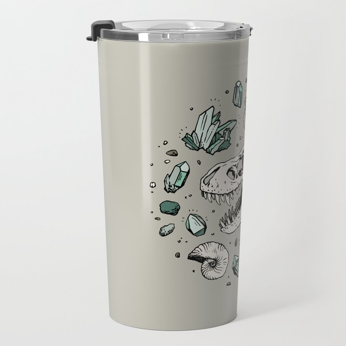 Geo-rex Vortex | Aquamarine | Dinosaur Skull Fossil Art Travel Mug Gallery Image 3