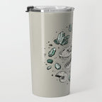 Geo-rex Vortex | Aquamarine | Dinosaur Skull Fossil Art Travel Mug Gallery Image 3