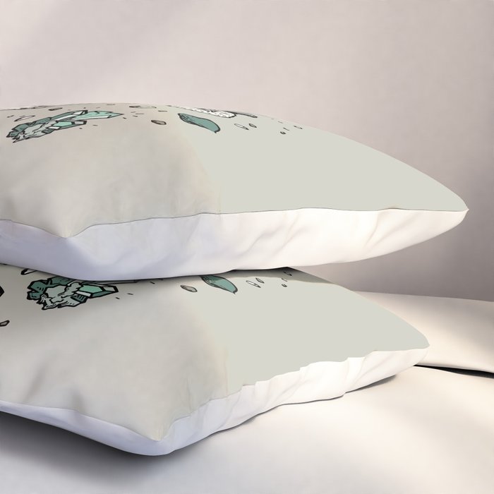 Geo-rex Vortex | Aquamarine | Dinosaur Skull Fossil Art Pillow Sham Gallery Image 3