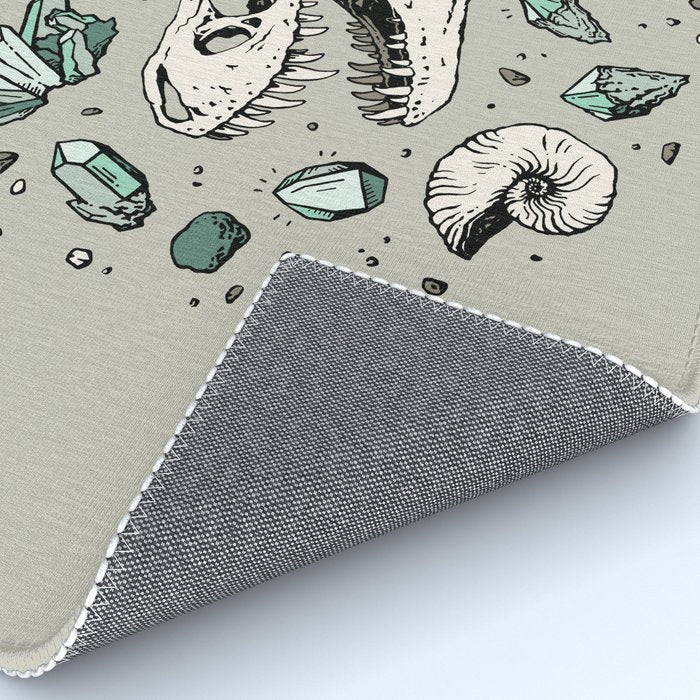 Geo-rex Vortex | Aquamarine | Dinosaur Skull Fossil Art Rug Gallery Image 4