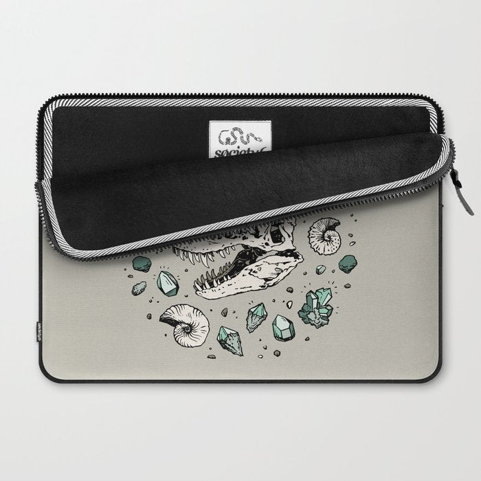 Geo-rex Vortex | Aquamarine | Dinosaur Skull Fossil Art Laptop Sleeve Gallery Image 2