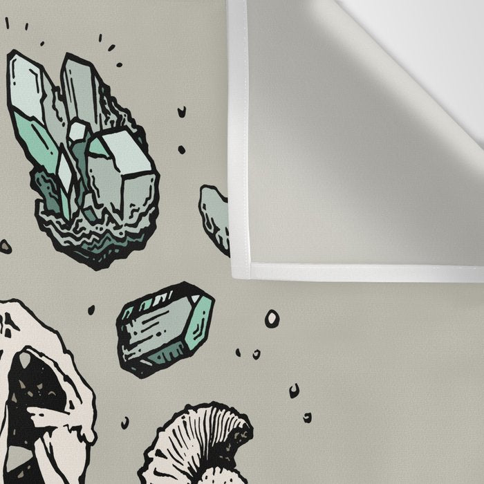 Geo-rex Vortex | Aquamarine | Dinosaur Skull Fossil Art Wall Tapestry Gallery Image 3