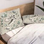 Geo-rex Vortex | Aquamarine | Dinosaur Skull Fossil Art Pillow Sham Gallery Image 2