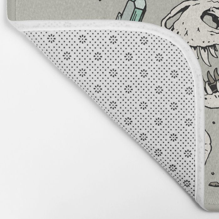 Geo-rex Vortex | Aquamarine | Dinosaur Skull Fossil Art Bath Mat Gallery Image 2