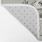 Geo-rex Vortex | Aquamarine | Dinosaur Skull Fossil Art Bath Mat Gallery Image 2