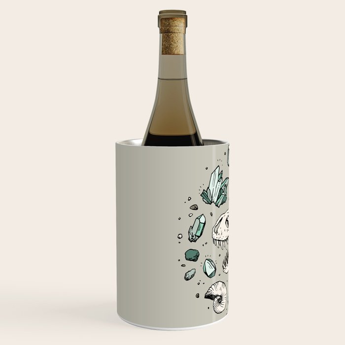 Geo-rex Vortex | Aquamarine | Dinosaur Skull Fossil Art Wine Chiller Gallery Image 2
