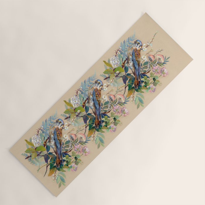 Floral Falcon Garden Yoga Mat Gallery Image 1