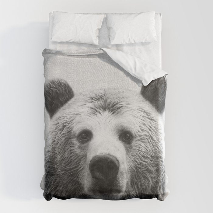 Bear - Black & White Duvet Cover Gallery Image 1