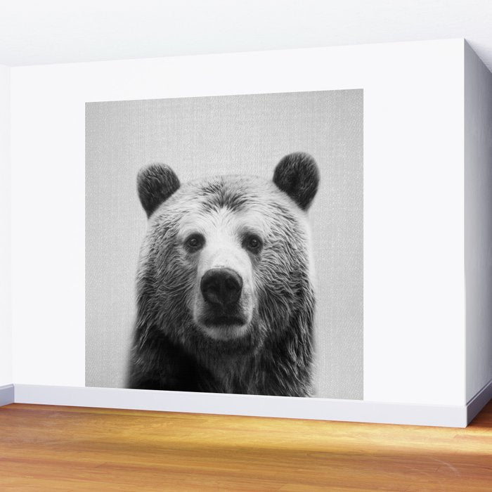 Bear - Black & White Wall Mural Gallery Image 2