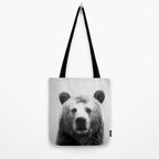 Bear - Black & White Tote Bag Gallery Image 2