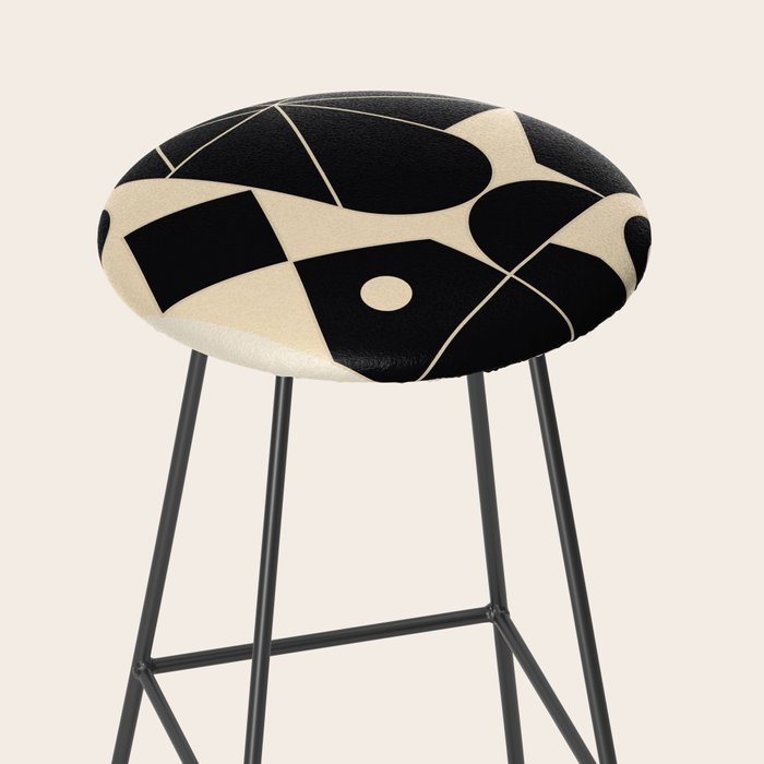 Geometric Shapes Black and White 4 Stool Gallery Image 2
