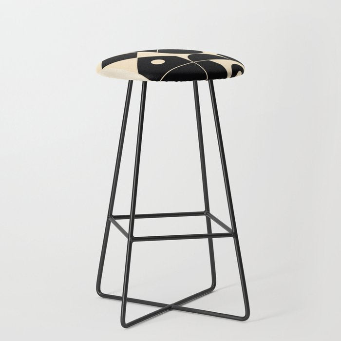 Geometric Shapes Black and White 4 Stool Gallery Image 1