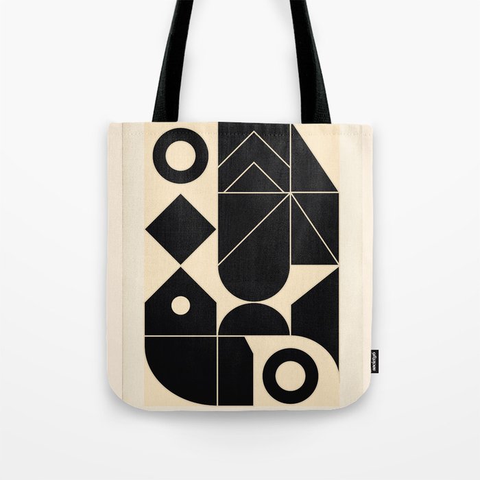 Geometric Shapes Black and White 4 Tote Bag Gallery Image 1