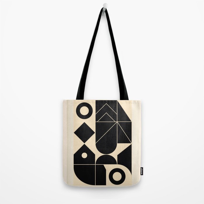 Geometric Shapes Black and White 4 Tote Bag Gallery Image 2