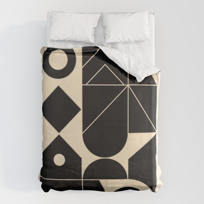 Geometric Shapes Black and White 4 Duvet Cover Gallery Image 6