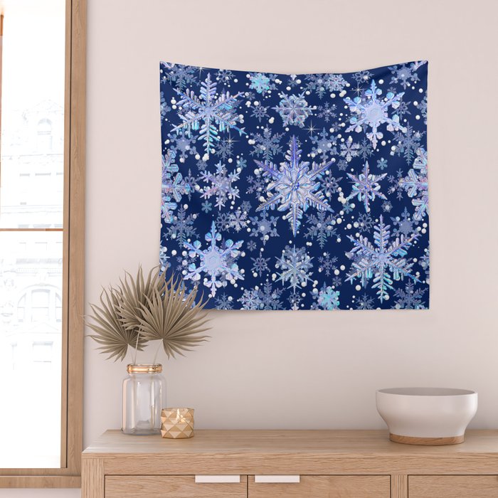 Snowflakes #3 Wall Tapestry Gallery Image 2