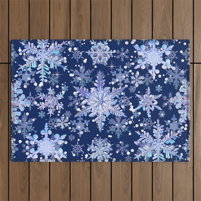 Snowflakes #3 Outdoor Rug Gallery Image 1