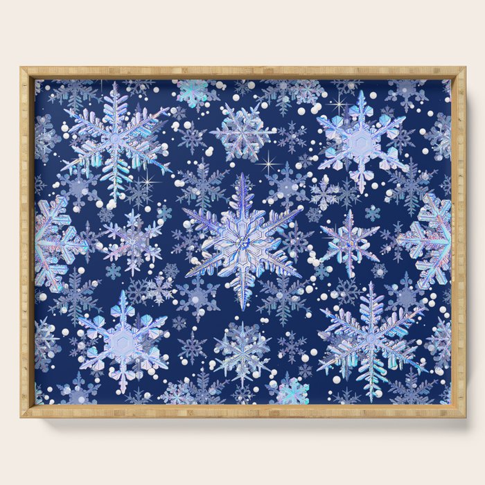 Snowflakes #3 Serving Tray Gallery Image 1