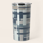 Frank - Mid Century Modern Geometric Pattern in Neutral Blue Gray Travel Mug Gallery Image 1