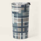 Frank - Mid Century Modern Geometric Pattern in Neutral Blue Gray Travel Mug Gallery Image 2