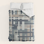 Frank - Mid Century Modern Geometric Pattern in Neutral Blue Gray Duvet Cover Gallery Image 6