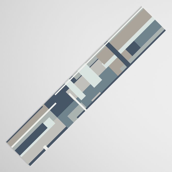 Frank - Mid Century Modern Geometric Pattern in Neutral Blue Gray Table Runner Gallery Image 3