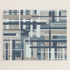 Frank - Mid Century Modern Geometric Pattern in Neutral Blue Gray Jigsaw Puzzle Gallery Image 1