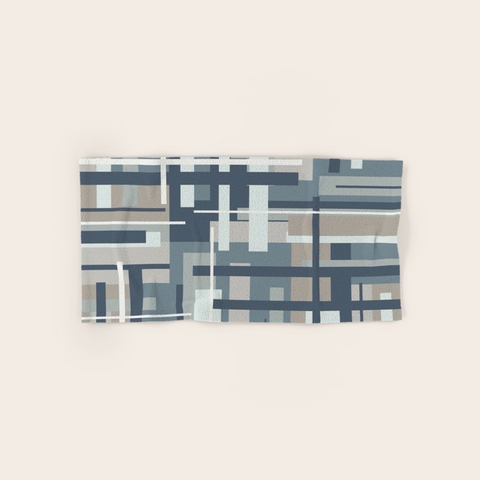 Frank - Mid Century Modern Geometric Pattern in Neutral Blue Gray Bath Towel Gallery Image 1