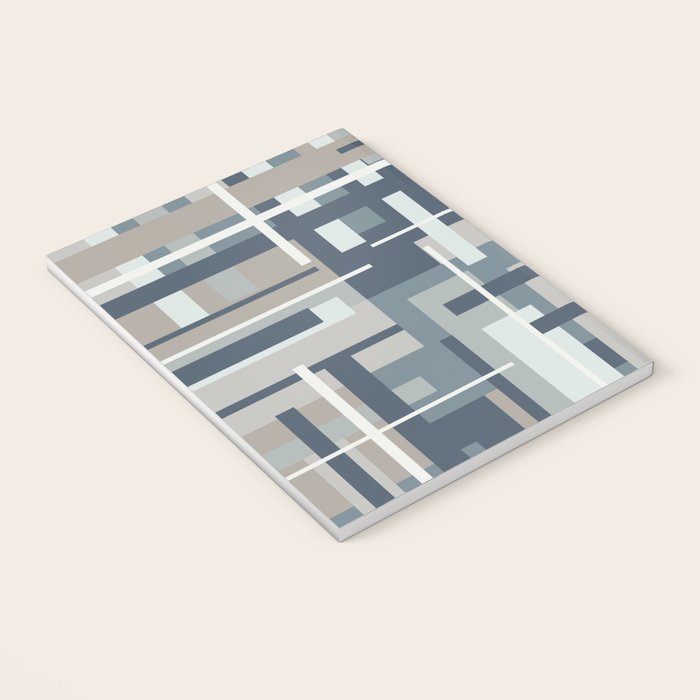 Frank - Mid Century Modern Geometric Pattern in Neutral Blue Gray Notebook Gallery Image 3