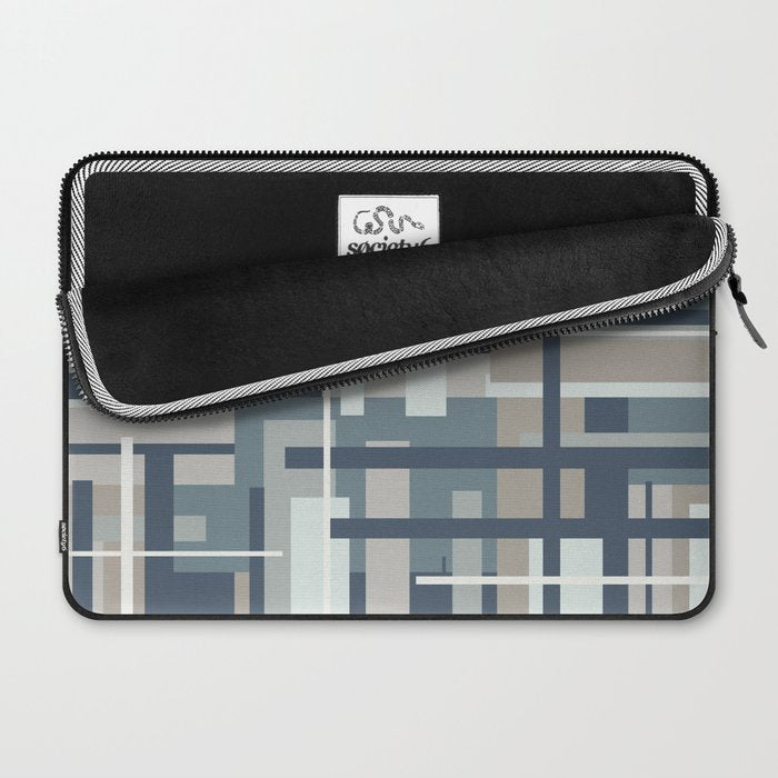 Frank - Mid Century Modern Geometric Pattern in Neutral Blue Gray Laptop Sleeve Gallery Image 2