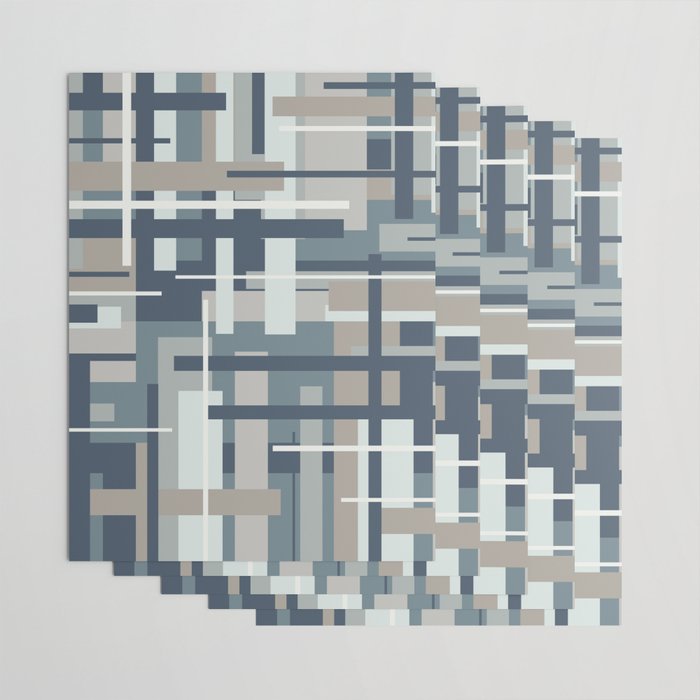 Frank - Mid Century Modern Geometric Pattern in Neutral Blue Gray Wrapping Paper Gallery Image 3
