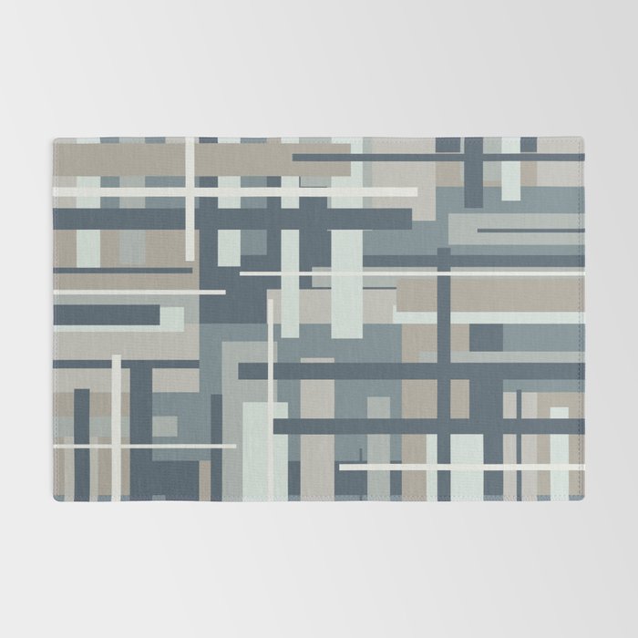Frank - Mid Century Modern Geometric Pattern in Neutral Blue Gray Rug Gallery Image 2