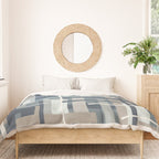 Frank - Mid Century Modern Geometric Pattern in Neutral Blue Gray Duvet Cover Gallery Image 3