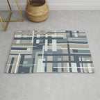 Frank - Mid Century Modern Geometric Pattern in Neutral Blue Gray Rug Gallery Image 1
