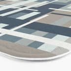 Frank - Mid Century Modern Geometric Pattern in Neutral Blue Gray Bath Mat Gallery Image 3