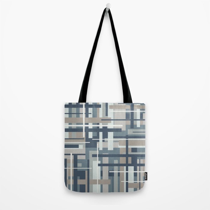 Frank - Mid Century Modern Geometric Pattern in Neutral Blue Gray Tote Bag Gallery Image 2