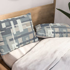 Frank - Mid Century Modern Geometric Pattern in Neutral Blue Gray Pillow Sham Gallery Image 2