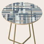 Frank - Mid Century Modern Geometric Pattern in Neutral Blue Gray Side Table Gallery Image 2