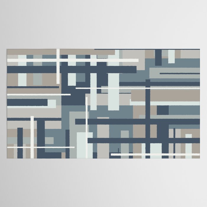 Frank - Mid Century Modern Geometric Pattern in Neutral Blue Gray Tablecloth Gallery Image 2