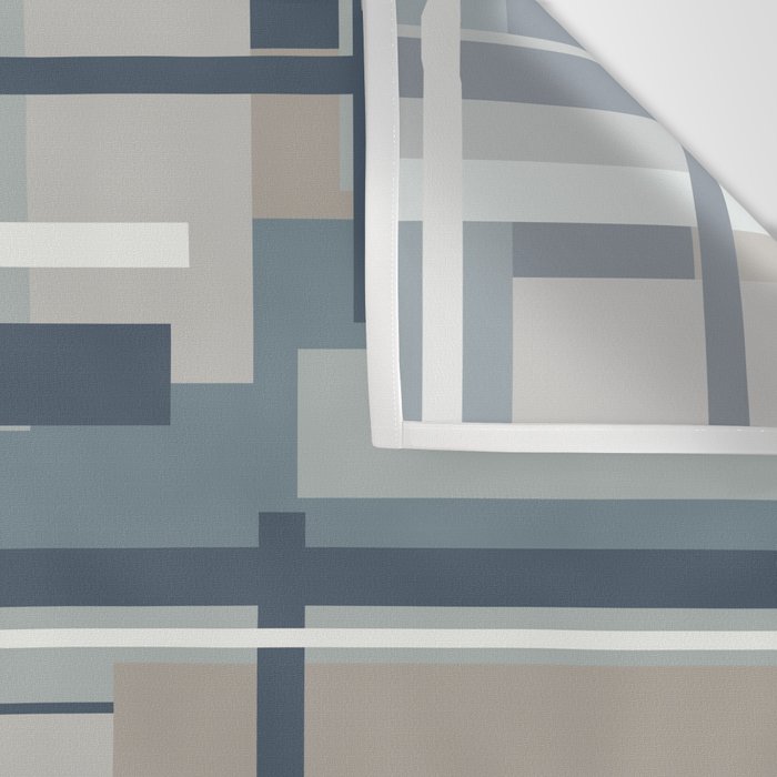 Frank - Mid Century Modern Geometric Pattern in Neutral Blue Gray Wall Tapestry Gallery Image 3