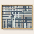 Frank - Mid Century Modern Geometric Pattern in Neutral Blue Gray Serving Tray Gallery Image 1