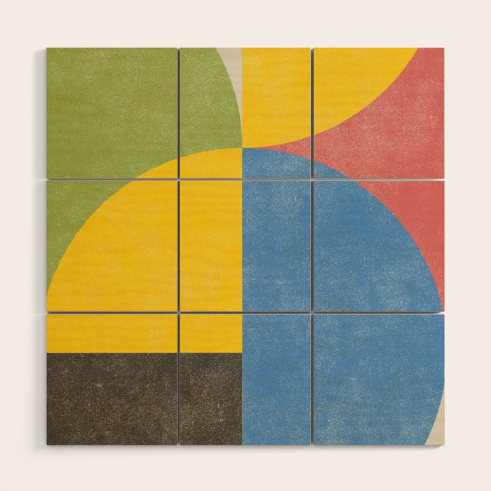 Retro Shapes Wood Wall Art Gallery Image 1