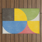 Retro Shapes Outdoor Rug Gallery Image 1